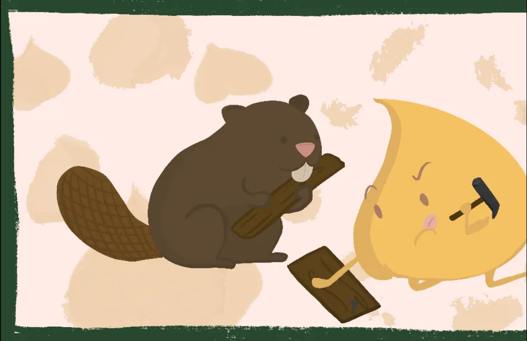Chickpea and beaver building